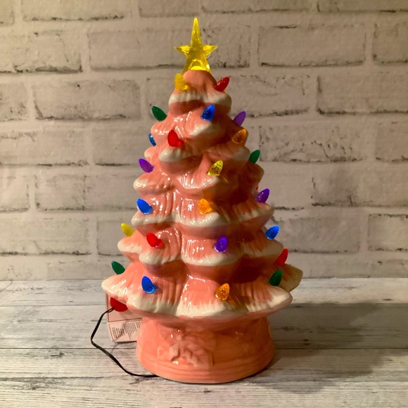 Mr. Christmas 12” Pink Ceramic LED Nostalgic Tree - Picture 2 of 5